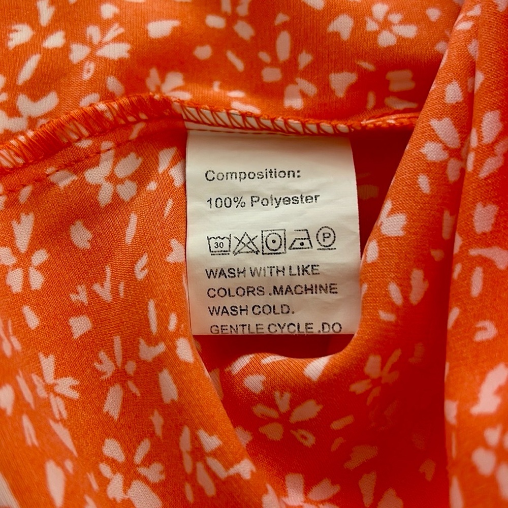 Orange Floral Dress - Picture 6 of 8